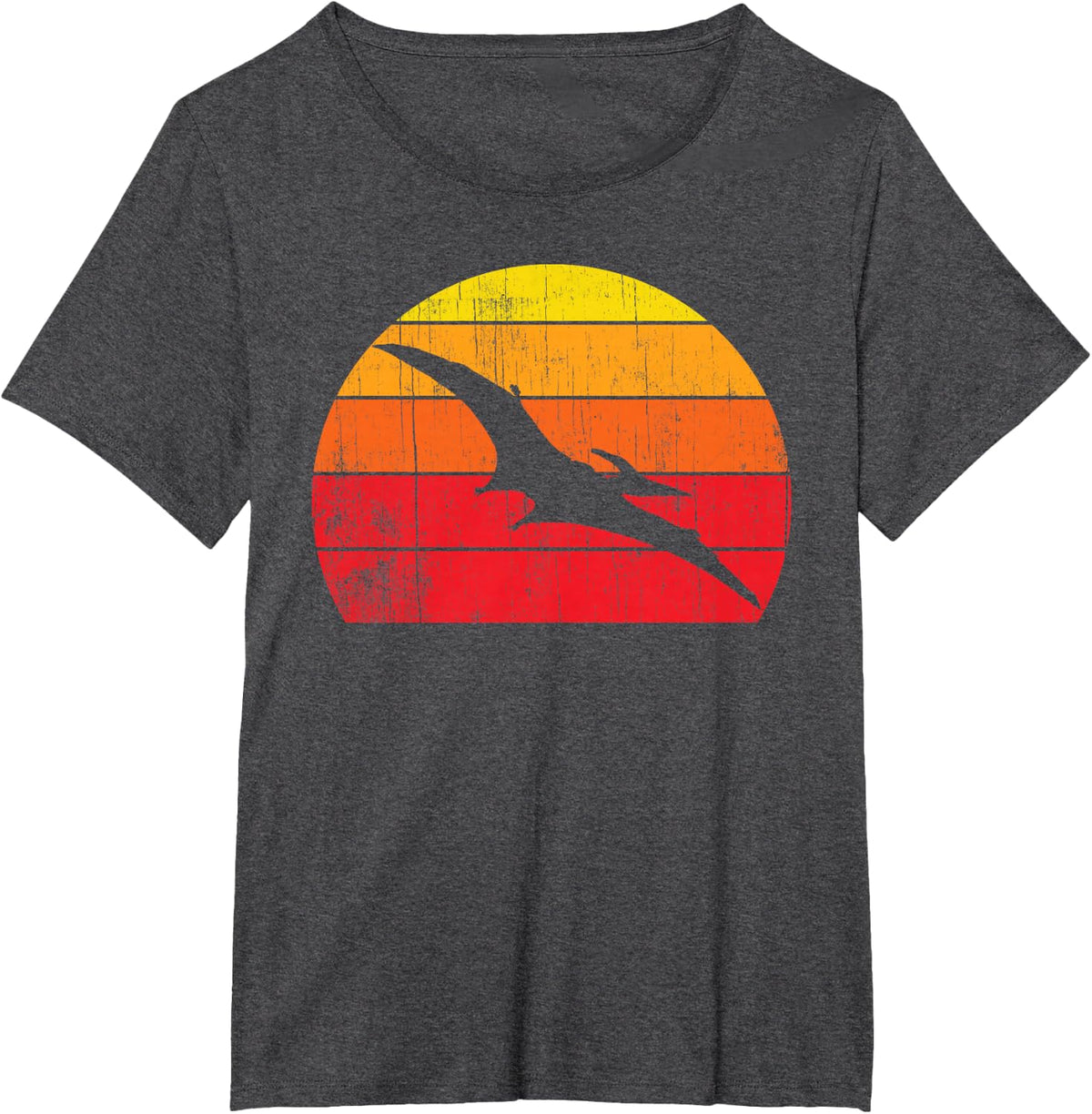 Pteranodon Vintage Retro Sunset Dinosaur Tee T-Shirt Gift for Dinosaur Lover - Dark Heather Grey