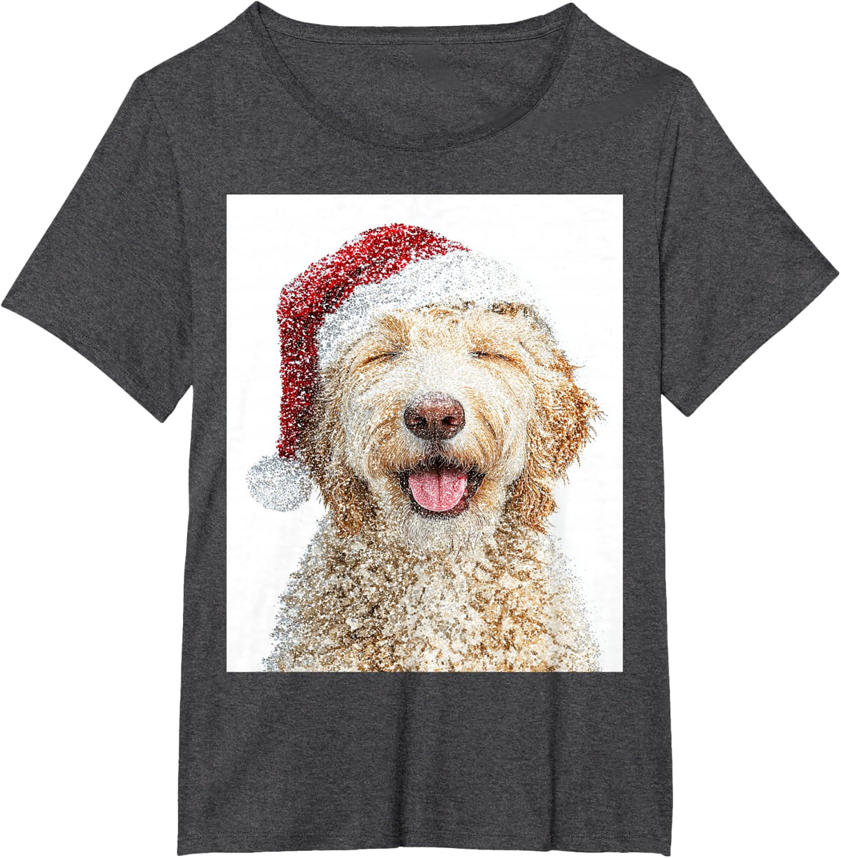 Goldendoodle Christmas T-Shirt - Dark Heather Grey