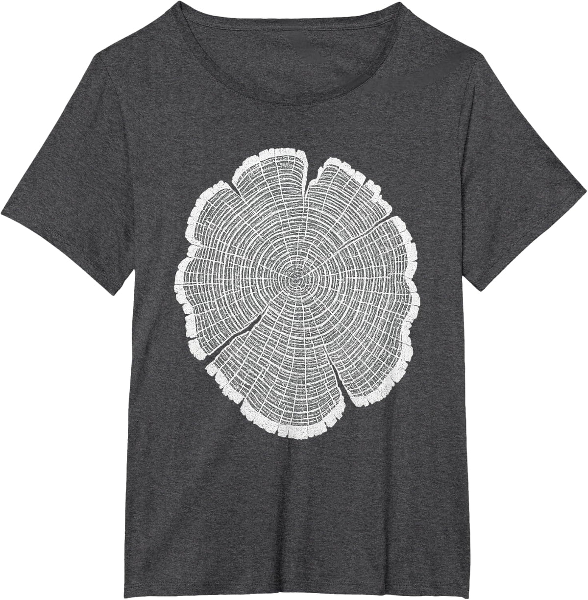 Tree Rings Pattern Lovers Arborists Nature Woodgrain Design T-Shirt - Dark Heather Grey