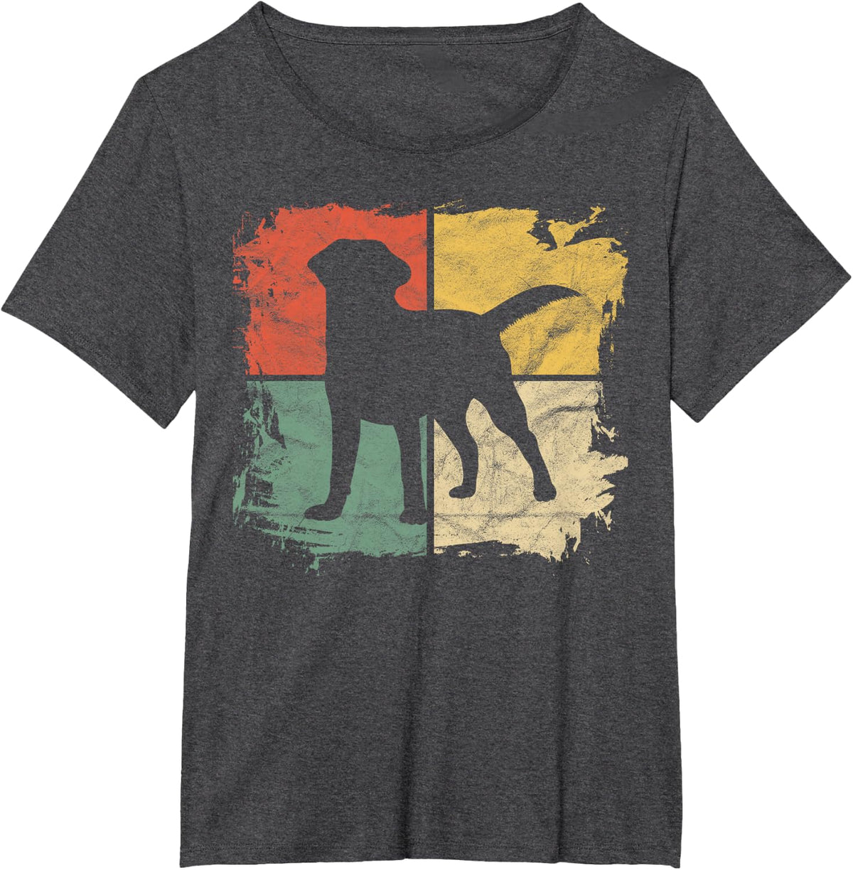 Square Retro Labrador Owner Gift Golden Black Lab Dad Mom T-Shirt - Dark Heather Grey