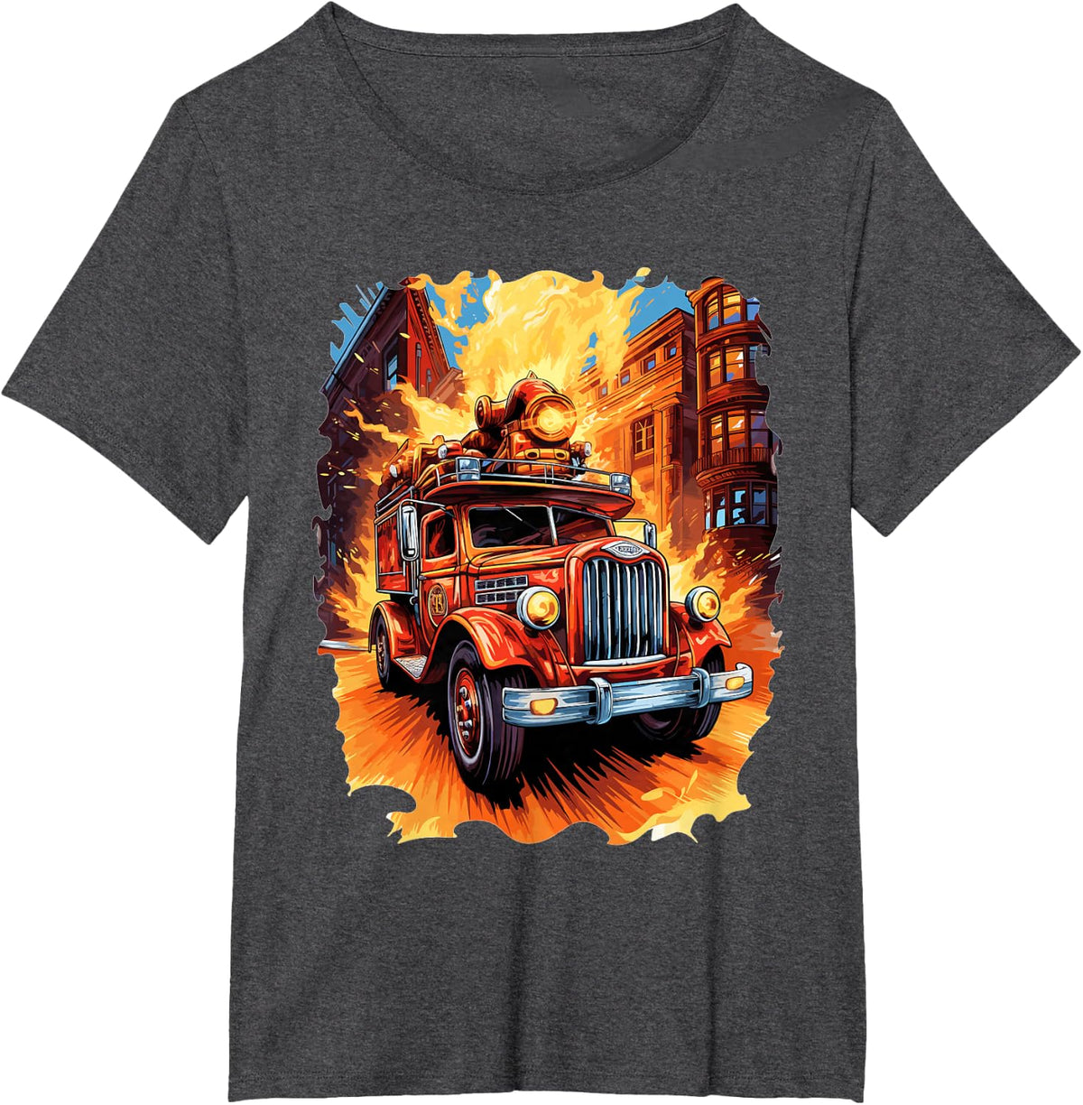 Vintage Firefighter Truck - Firefighter & Fireman T-Shirt - Dark Heather Grey