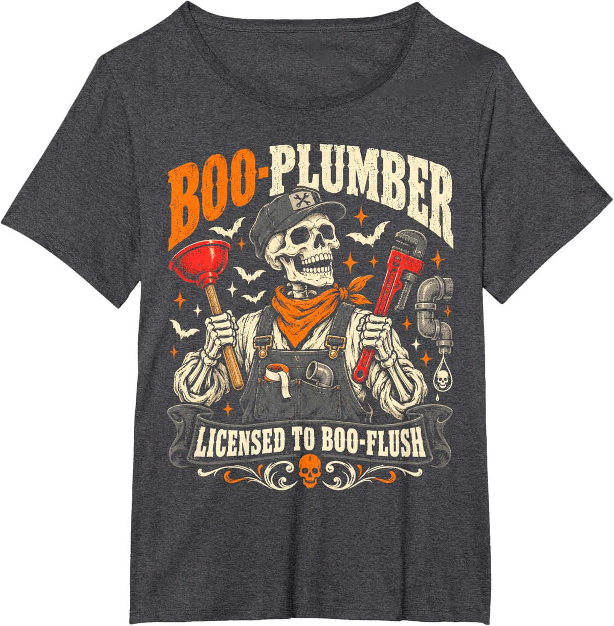 Skeleton Halloween T-Shirt - Dark Heather Grey