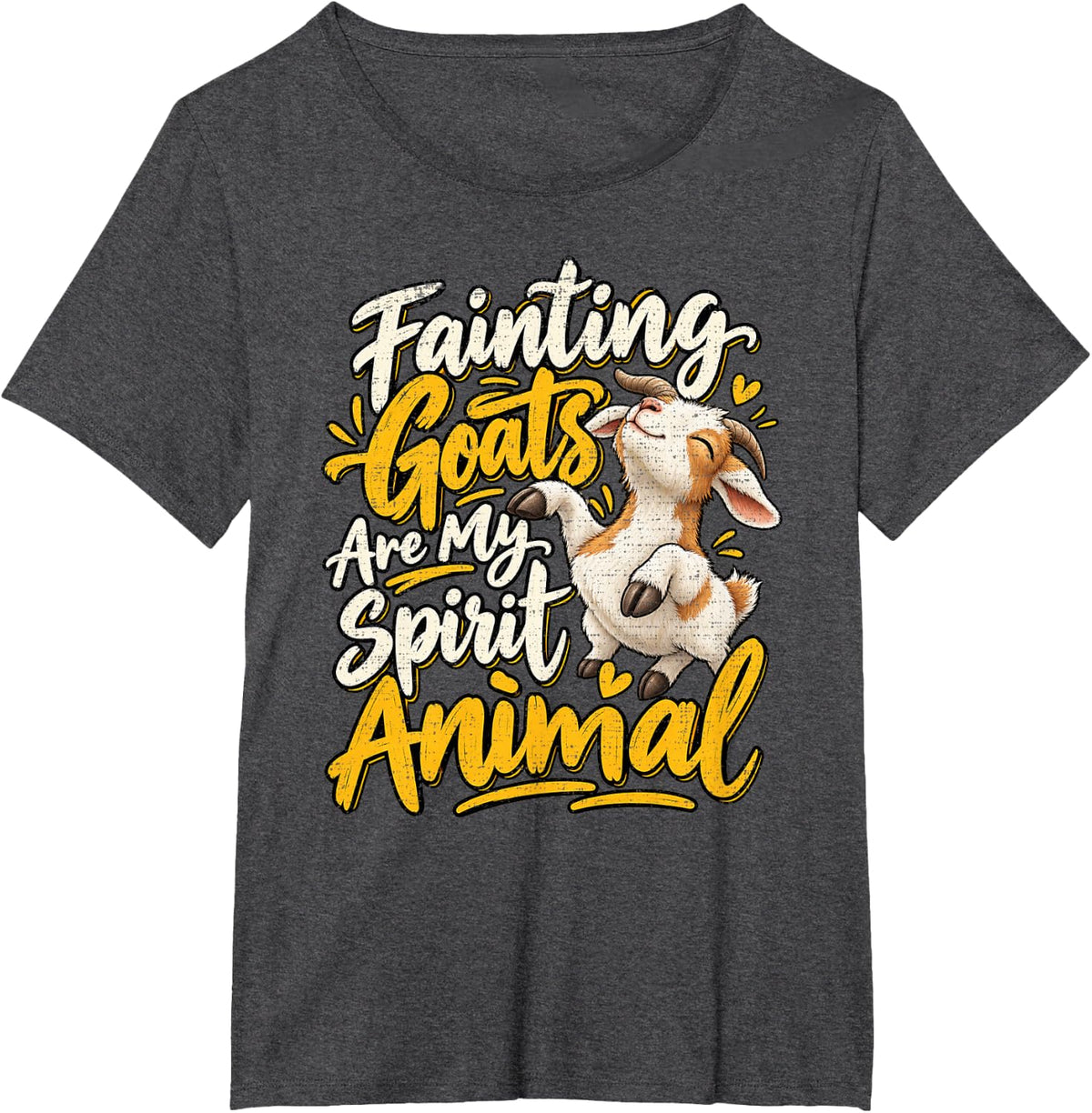 Fainting Goats are My Spirit Animal Cute Farm Graphic T-Shirt - Dark Heather Grey