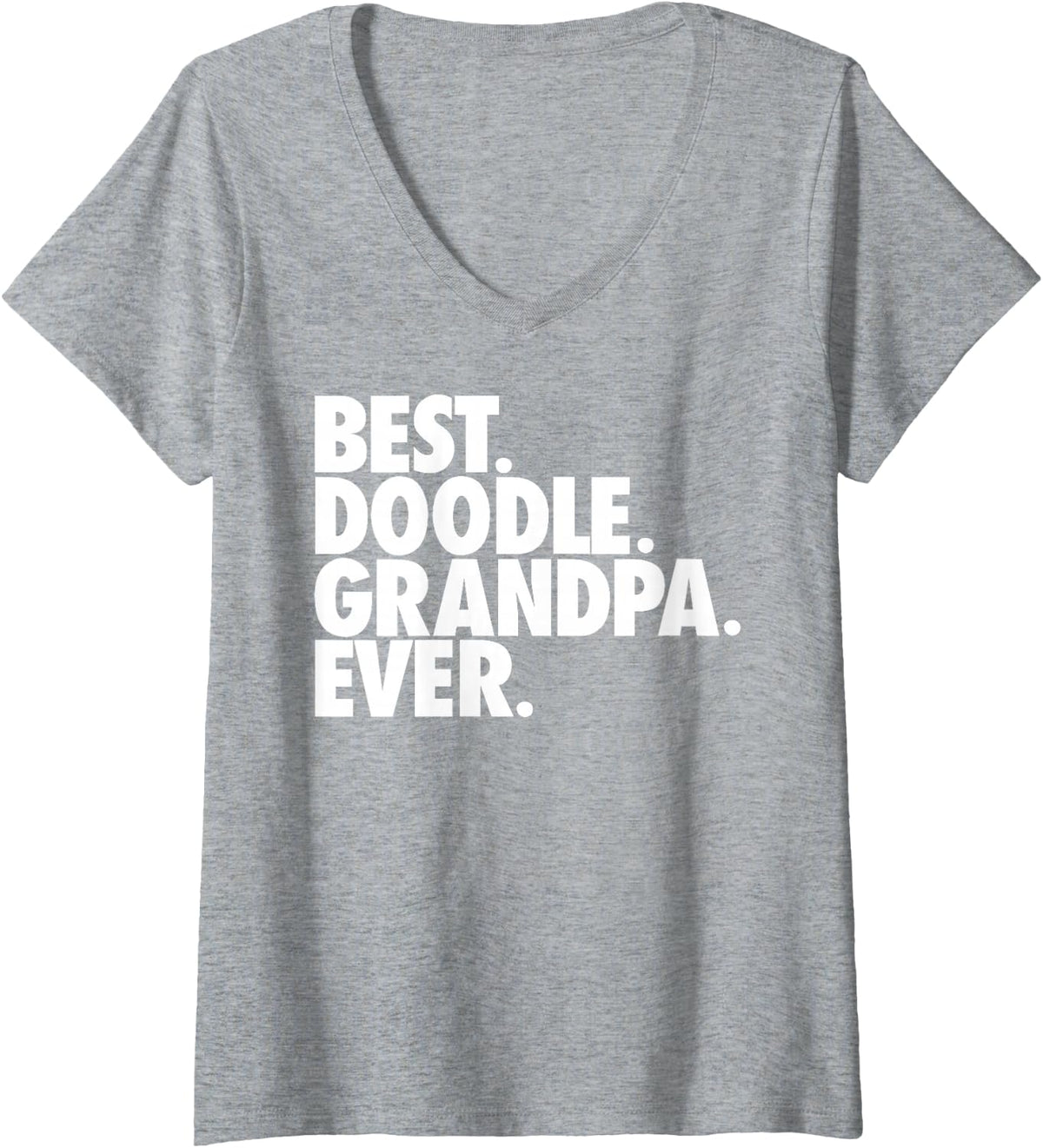 Women's Goldendoodle Grandpa - Best Doodle Grandpa V-Neck T-Shirt - Heather Grey