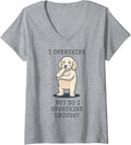Women's Funny Goldendoodle Overthinker Dog Quote V-Neck T-Shirt - Heather Grey