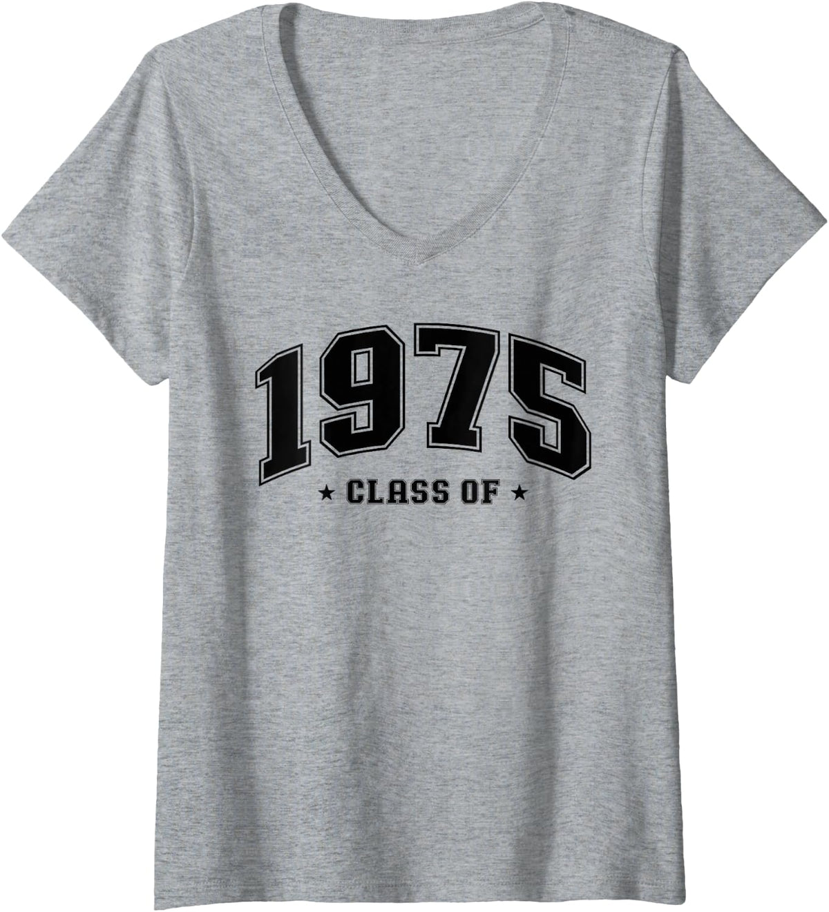 Women's 50 Year Class Reunion Class of 1975 College Classmates Party V-Neck T-Shirt - Heather Grey