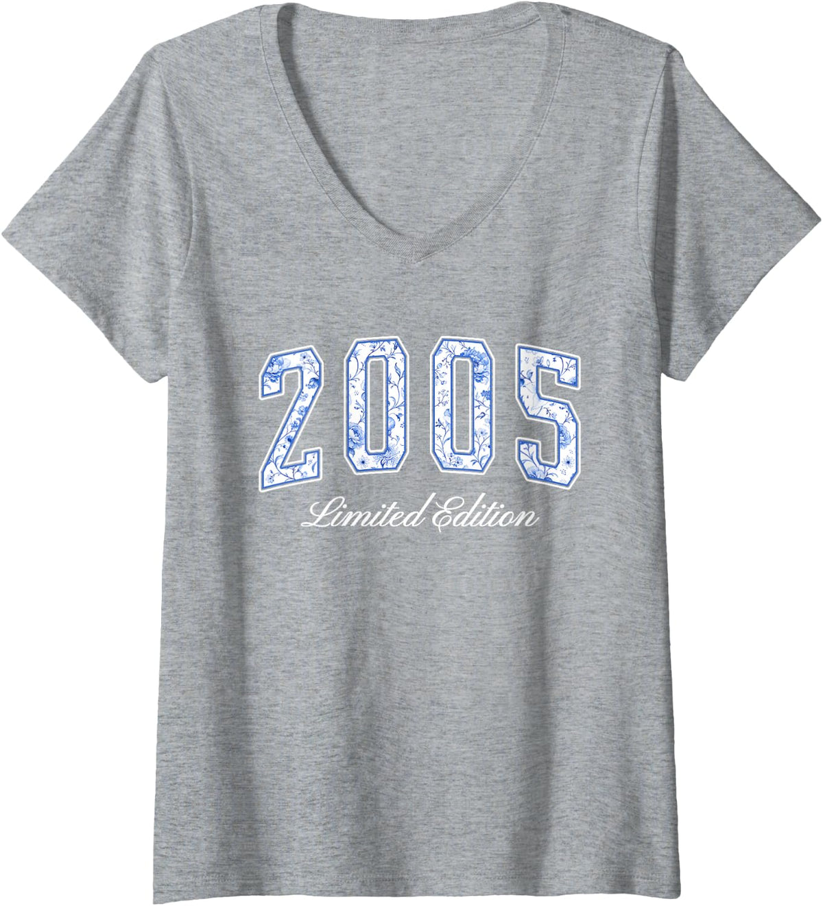 Women's 2005 Limited Edition 21st Birthday Women 21 Year Old V-Neck T-Shirt - Heather Grey