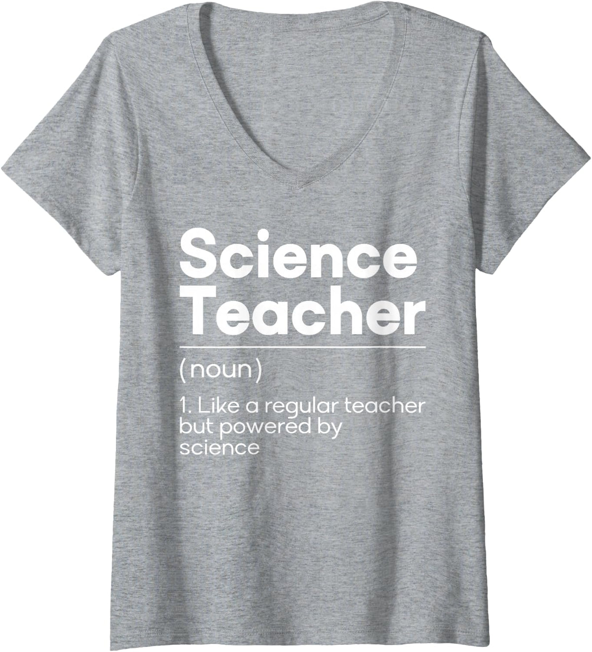 Women's Science Teacher Definition STEM Physics Teacher Scientist V-Neck T-Shirt - Heather Grey