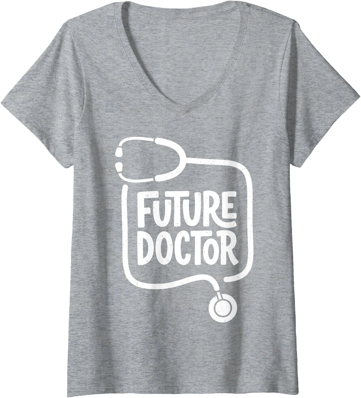 Women's Future Doctor Medical Student Physician Med School Graduate V-Neck T-Shirt - Heather Grey