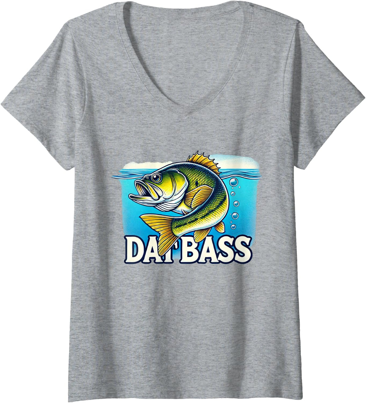 Women's Dat Bass V-Neck T-Shirt - Heather Grey