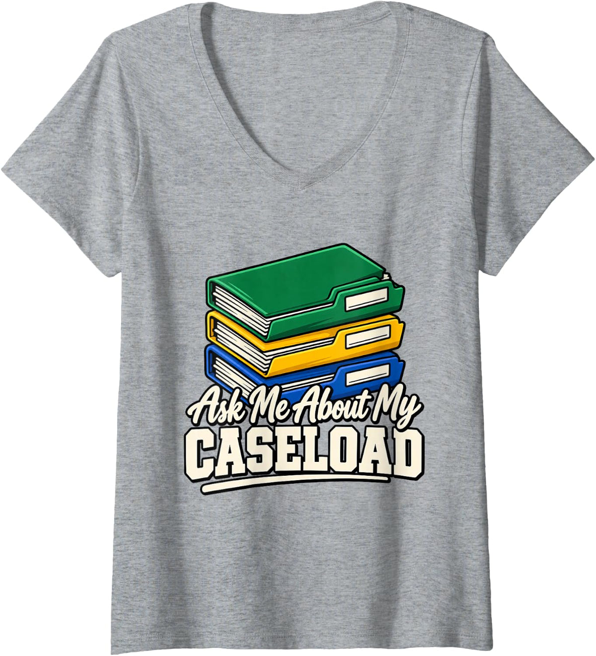 Women's School Psychologist Ask Me About My Caseload Men Funny V-Neck T-Shirt - Heather Grey