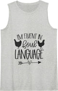 FLUENT IN FOUL LANGUAGE Funny Chicken Tank Top - Heather Grey