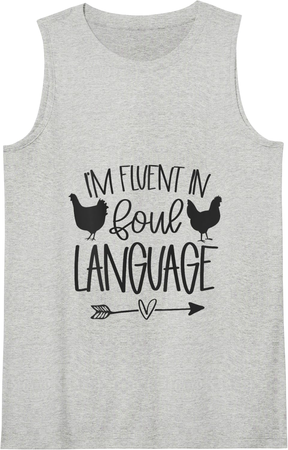 FLUENT IN FOUL LANGUAGE Funny Chicken Tank Top - Heather Grey