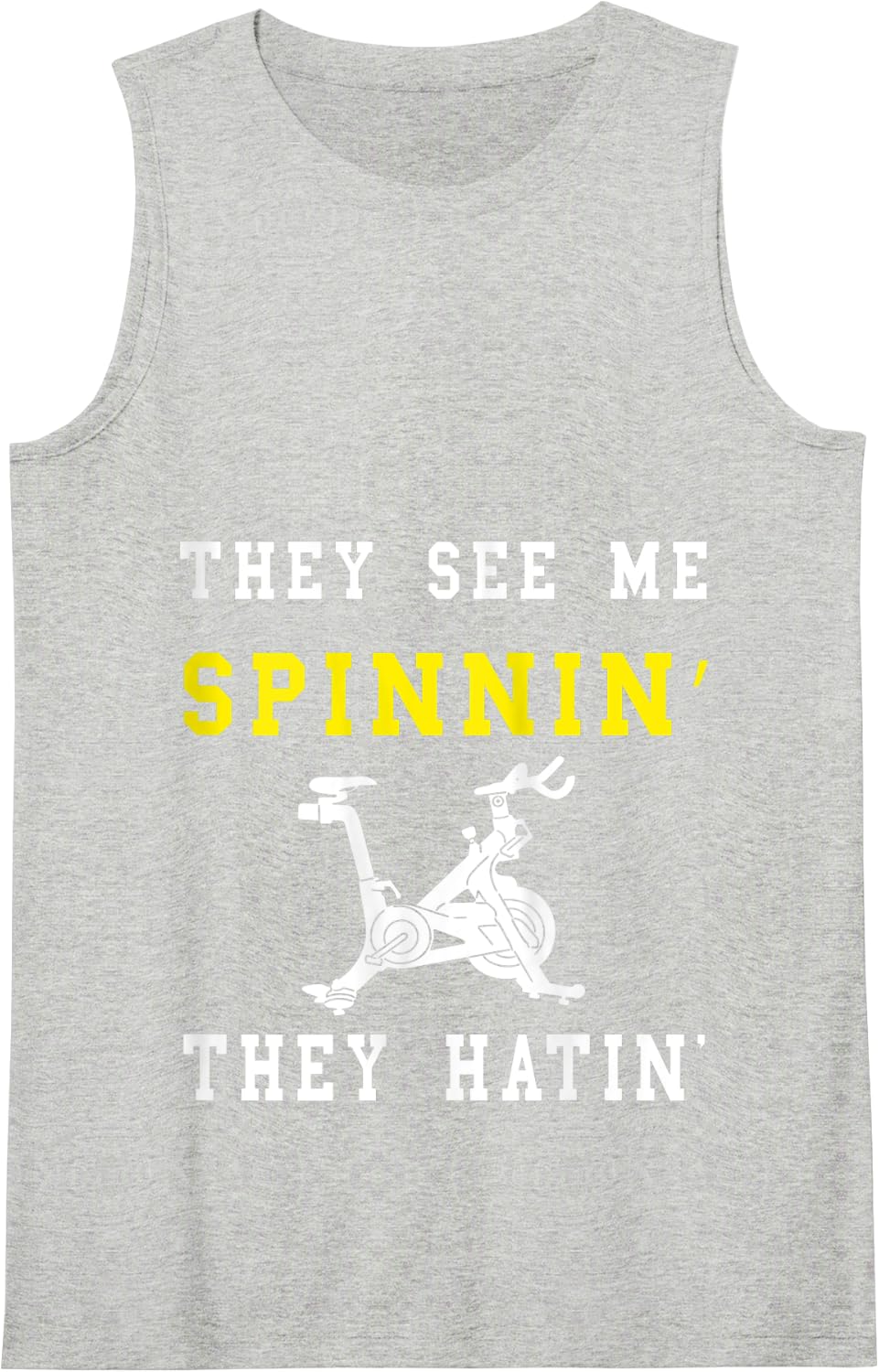 They See Me Spinnin' They Hatin' Retro Vintage Sunset Spin Tank Top - Heather Grey