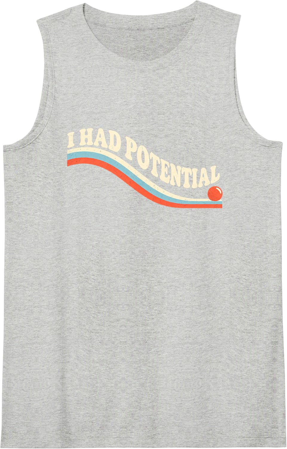 I Had Potential Retro Science Pun Physics Humor Sleeveless Tank Top - Heather Grey
