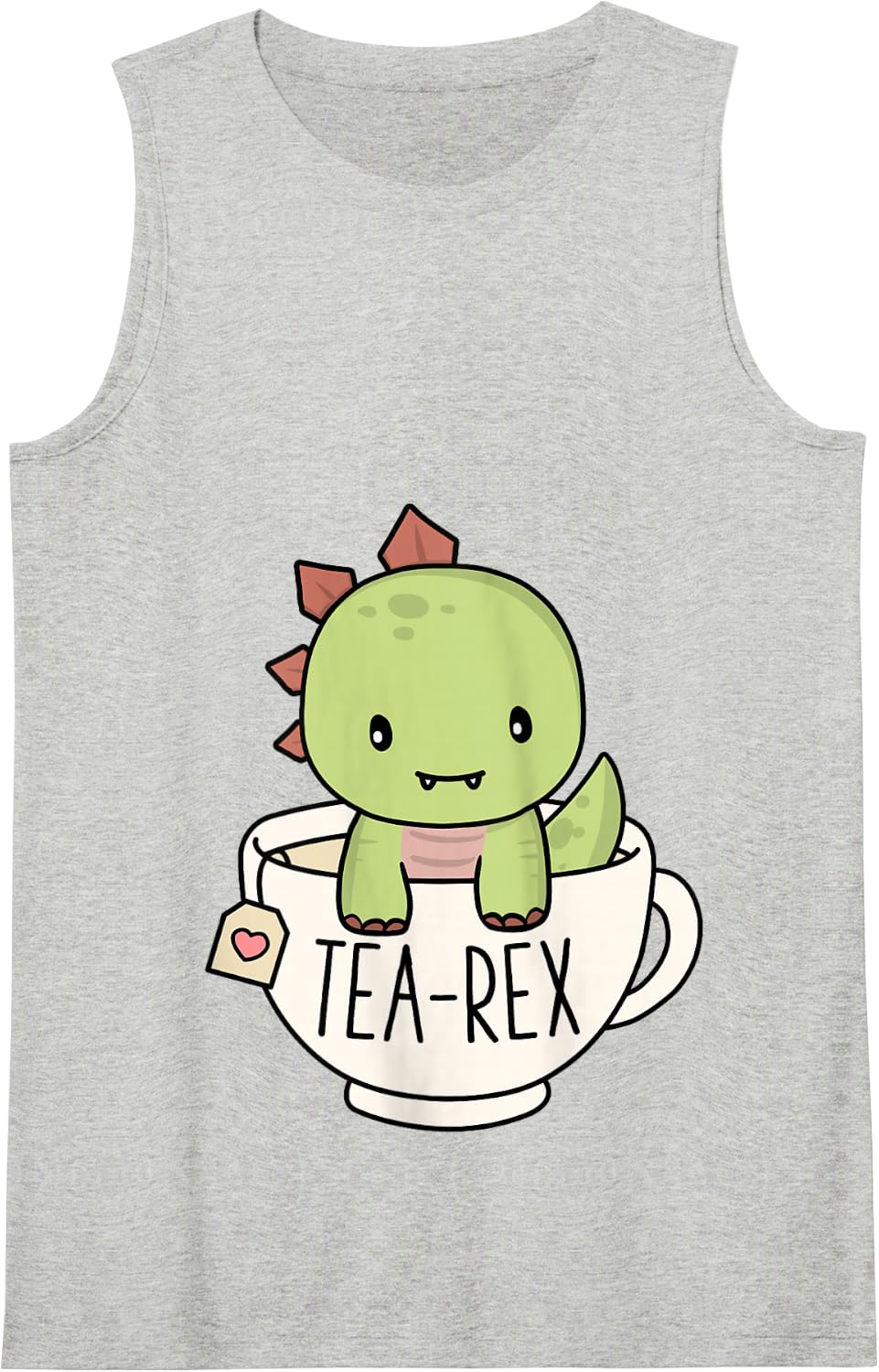 Tea-Rex Cute T-Rex Dinosaur Lover Kawaii Funny Dino Pun Tank Top - Heather Grey