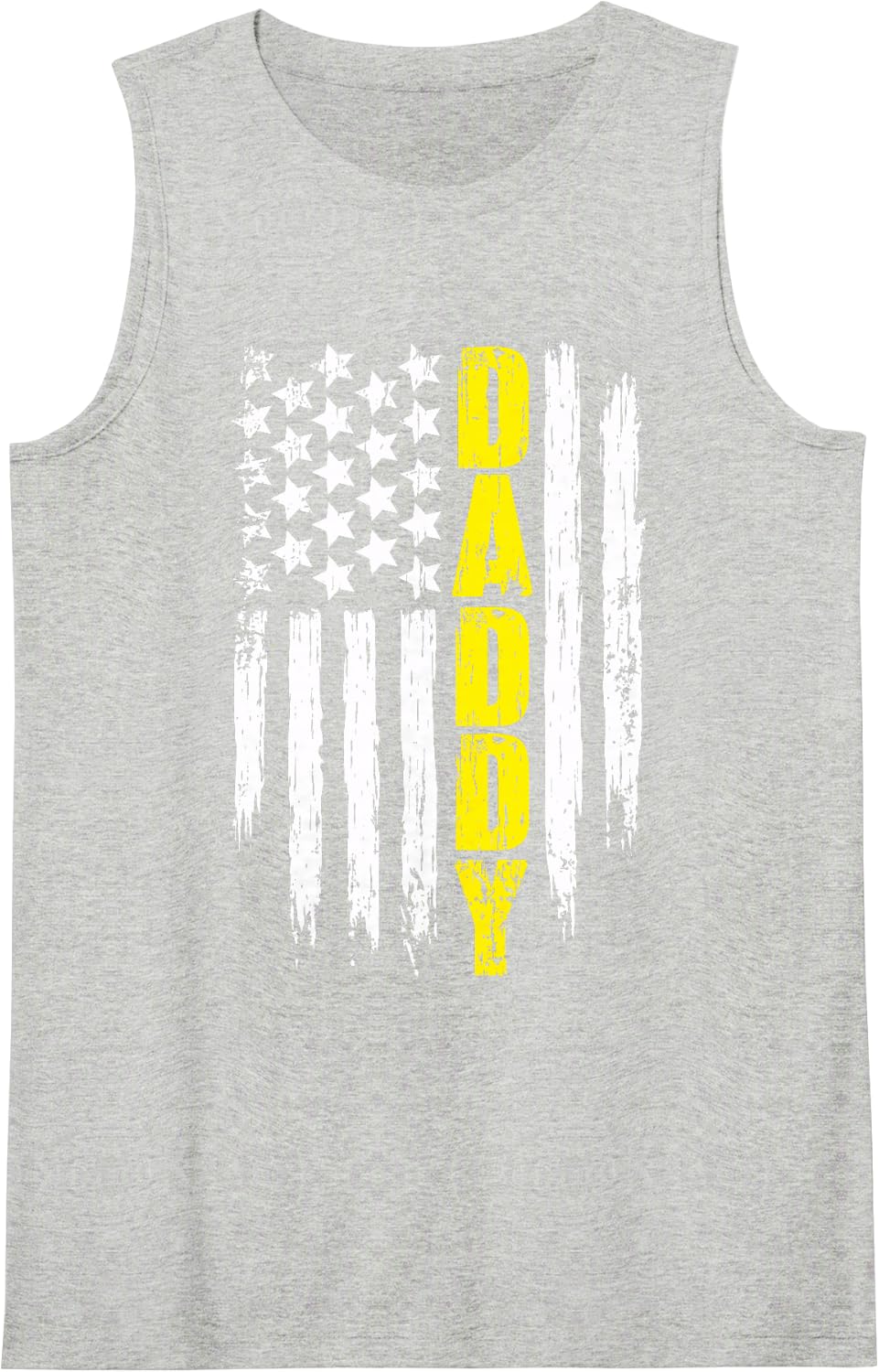 Daddy American Flag Patriotic Truck Driver Sleeveless Tank Top - Heather Grey