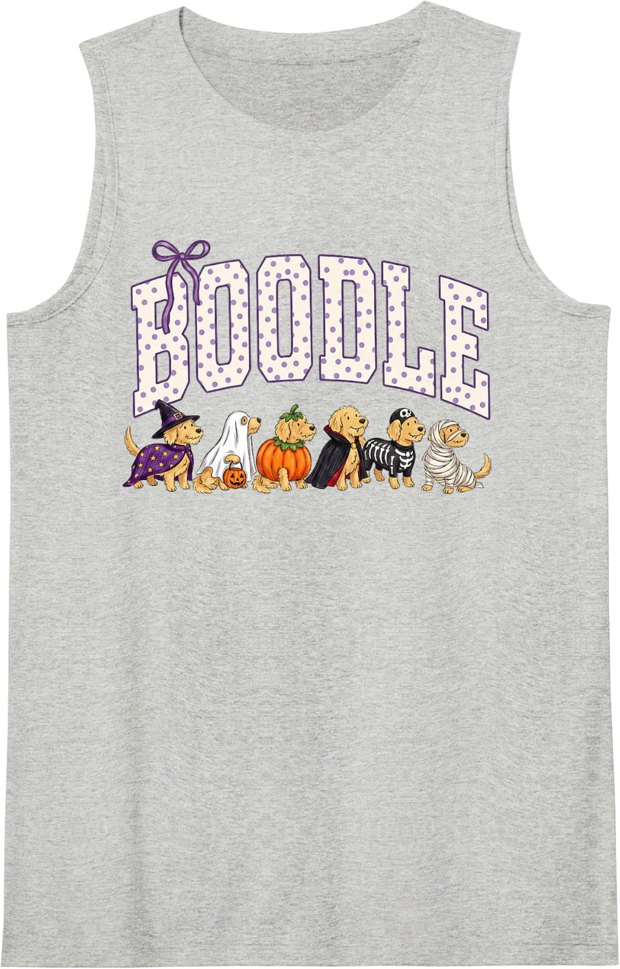 Boodle Halloween Goldendoodle Monster Skeleton Doodle Dog Tank Top - Heather Grey