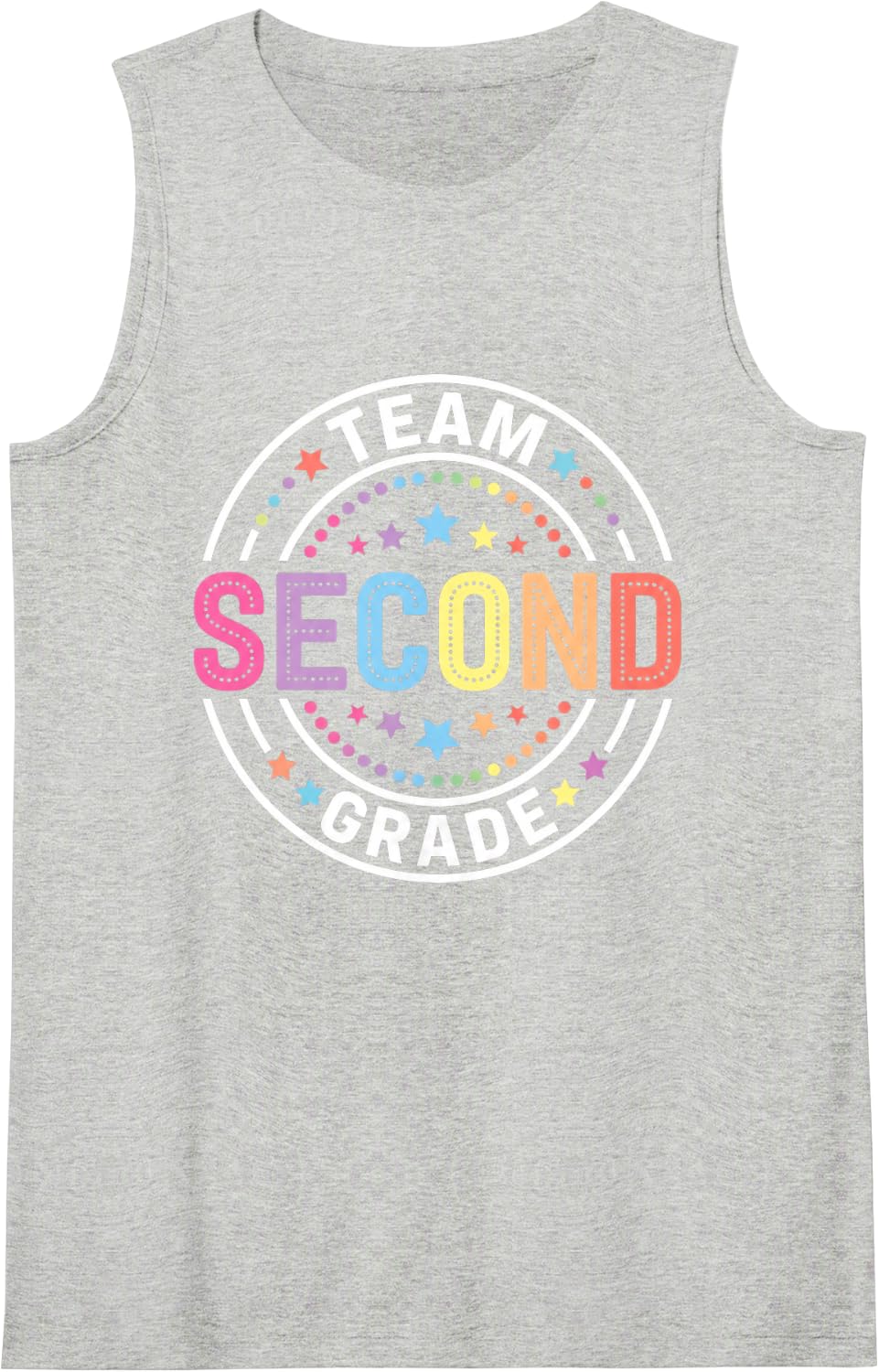 Team Second Grade Back to School Kids Teacher Student Sleeveless Tank Top - Heather Grey