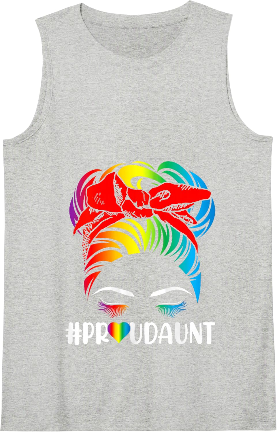 Proud Aunt Pride LGBT Flag Gay Lesbian Matching Family Tank Top - Heather Grey