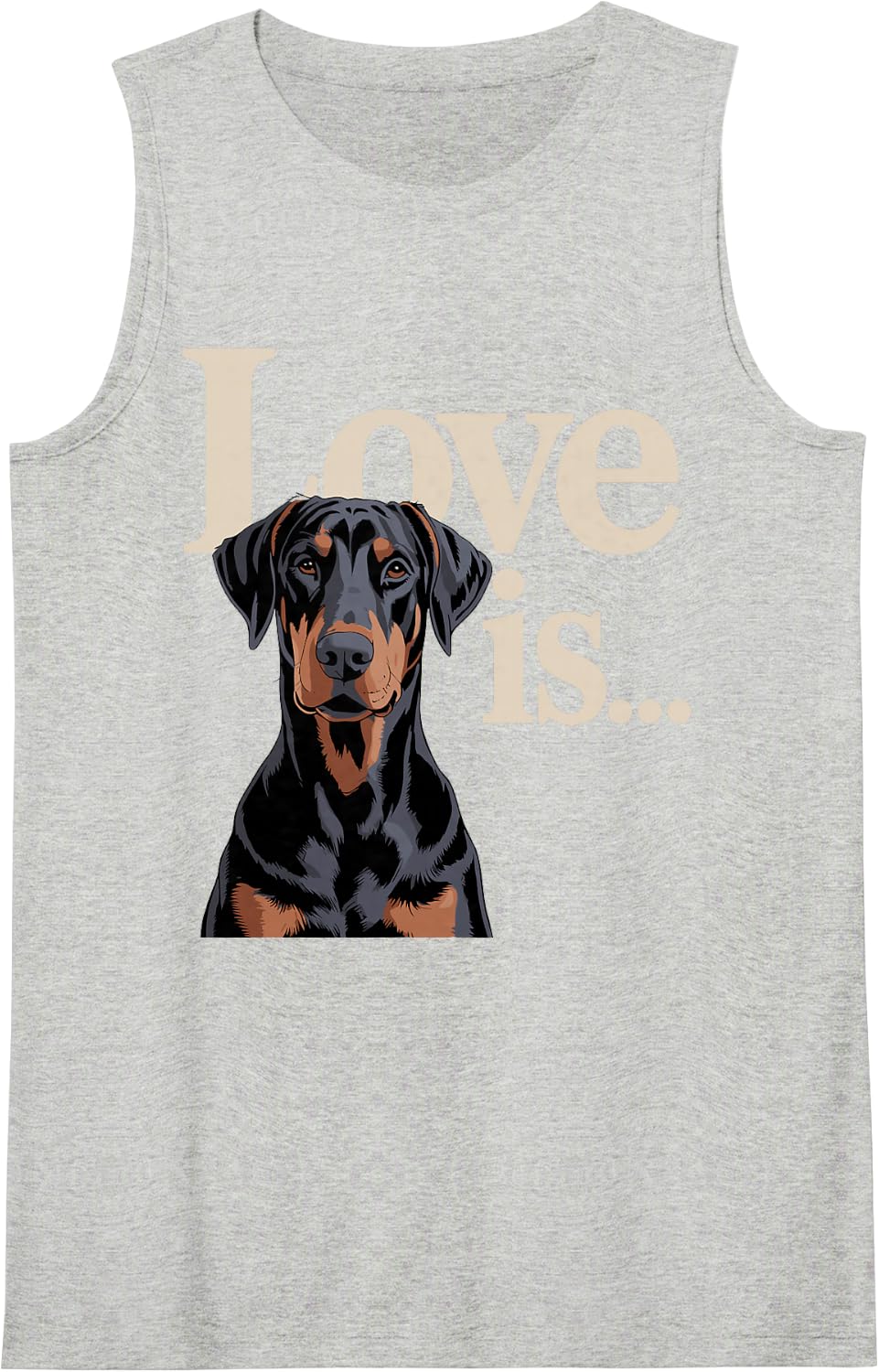 Cool Doberman Pinscher Art for Men Women Doberman Dog Lover Tank Top - Heather Grey