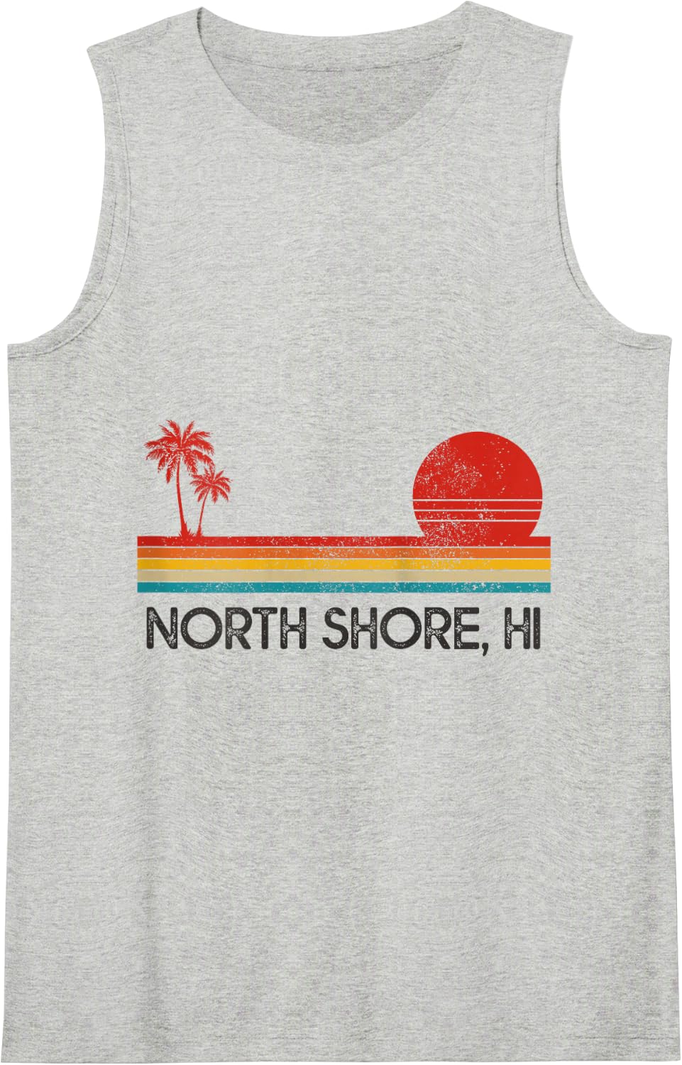 North Shore Beach Hawaii Surf Surfer Retro Sunset Vintage Tank Top - Heather Grey