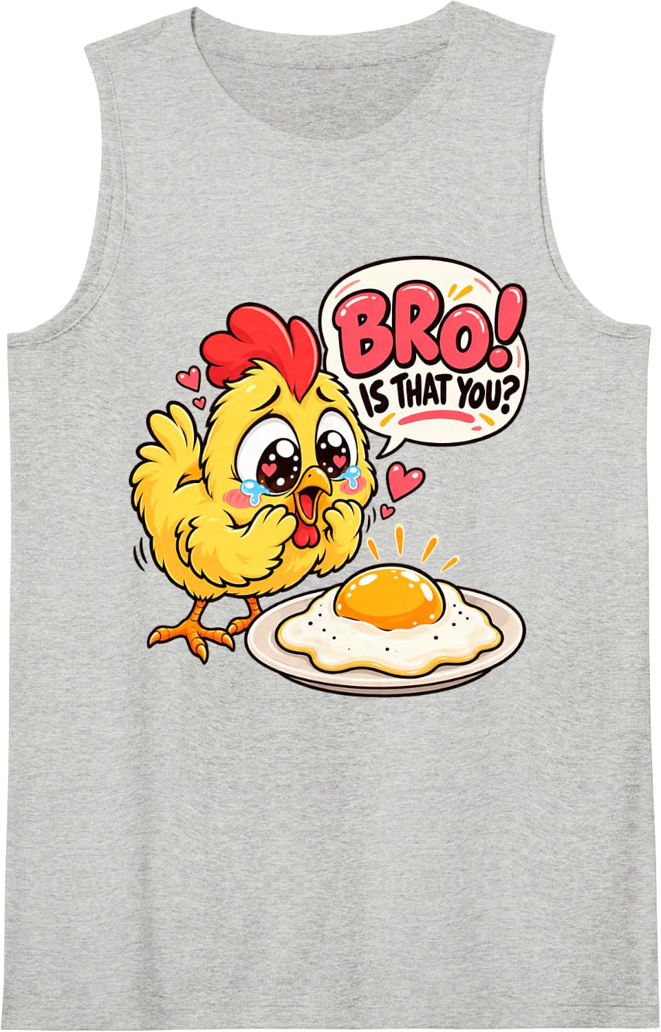 Funny Bro is that You Farmer Humor Chicken Whisperer Sleeveless Tank Top - Heather Grey