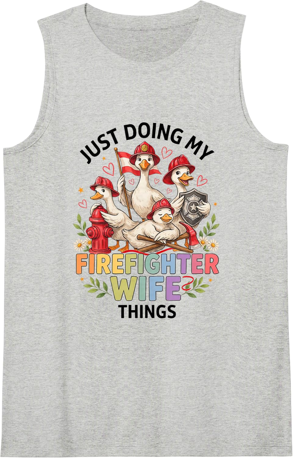 Firefighter Wife Spouse Partner Things Sleeveless Tank Top - Heather Grey