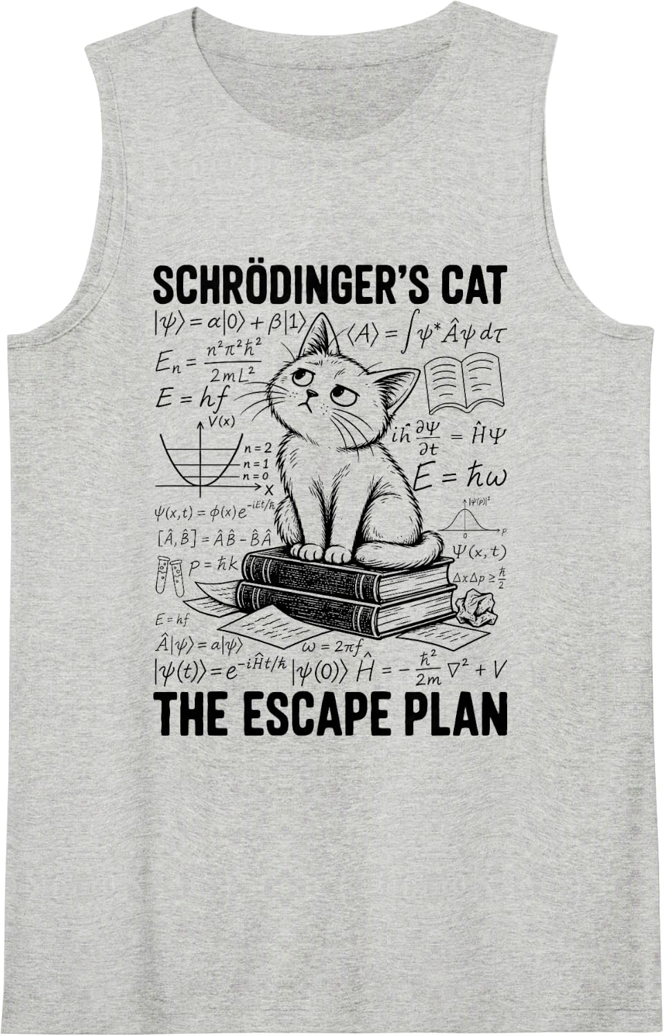 Schrodingers Cat The Escape Plan Science Sleeveless Tank Top - Heather Grey
