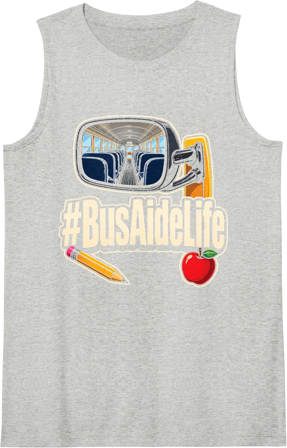 Bus Aide Life Elementary School Attendant Staff Gift Sleeveless Tank Top - Heather Grey