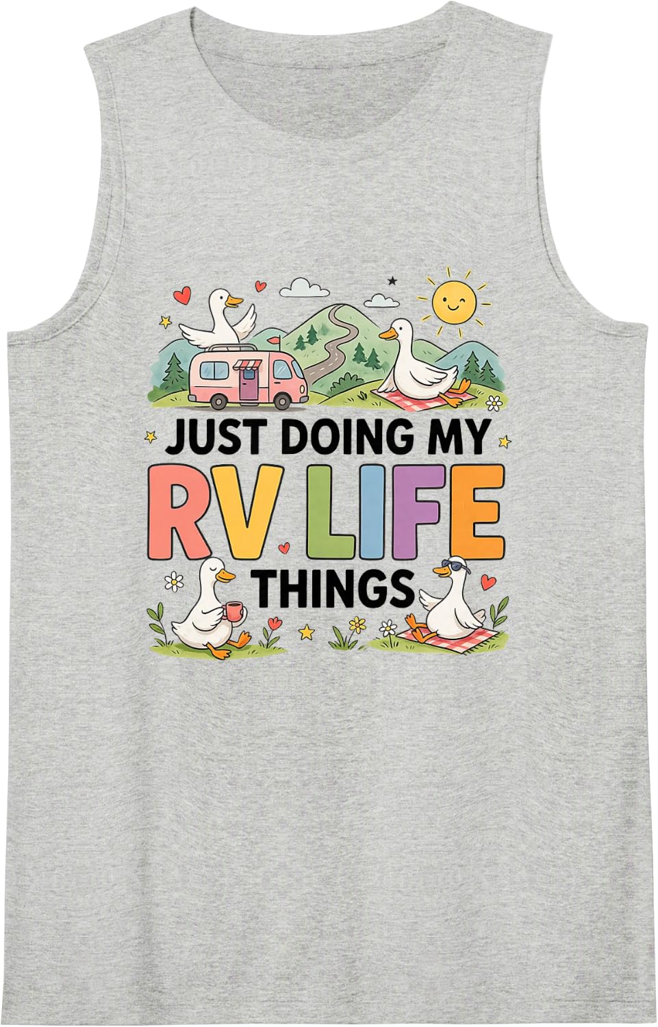 Rv Life RVing Full Time Living Rver Sleeveless Tank Top - Heather Grey
