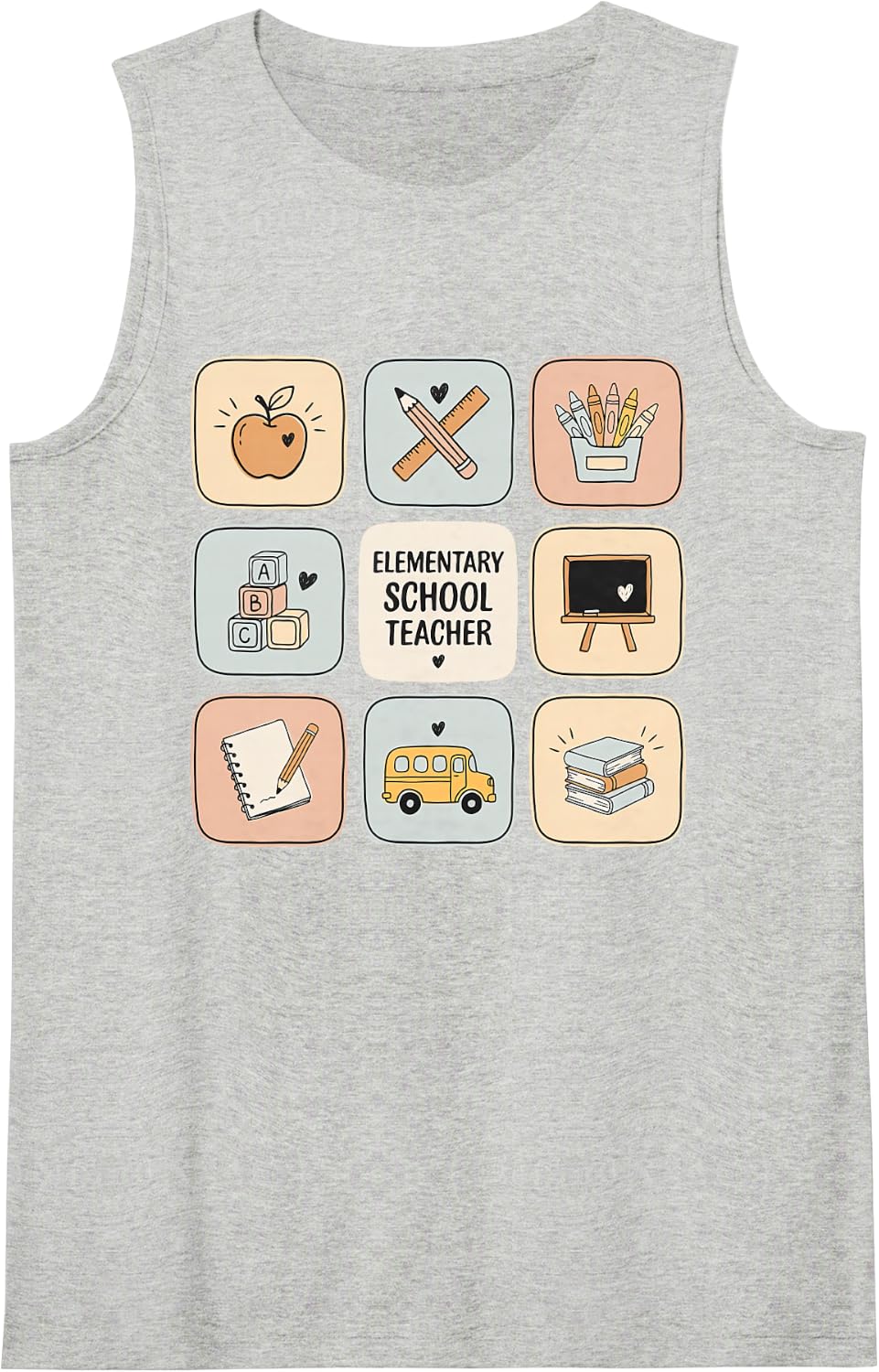 Elementary School Teacher Educator Grade Teaching Education Sleeveless Tank Top - Heather Grey