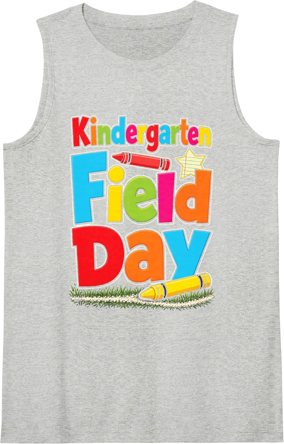 Kindergarten Field Day Elementary School Fun Sleeveless Tank Top - Heather Grey