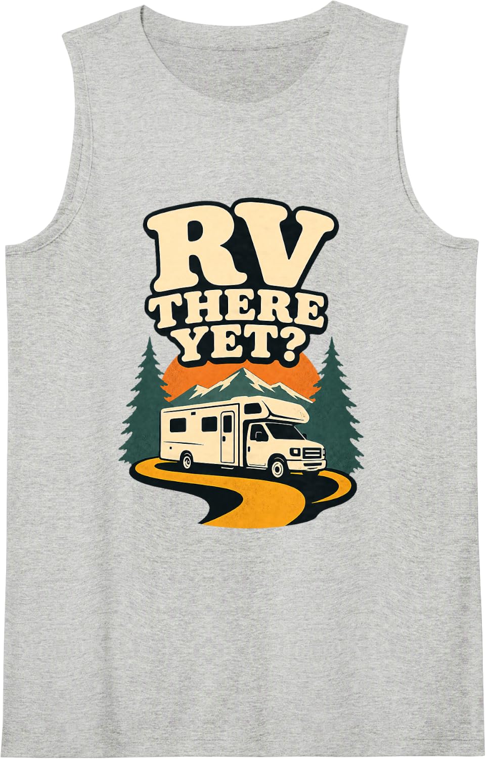 Funny RV Camping Road Trip Motorhome Adventure Humor Sleeveless Tank Top - Heather Grey