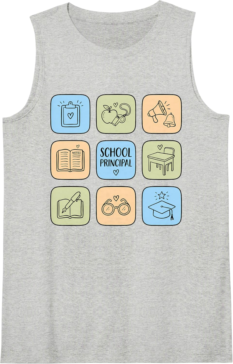 School Principal Administrator Headmaster Leading Sleeveless Tank Top - Heather Grey