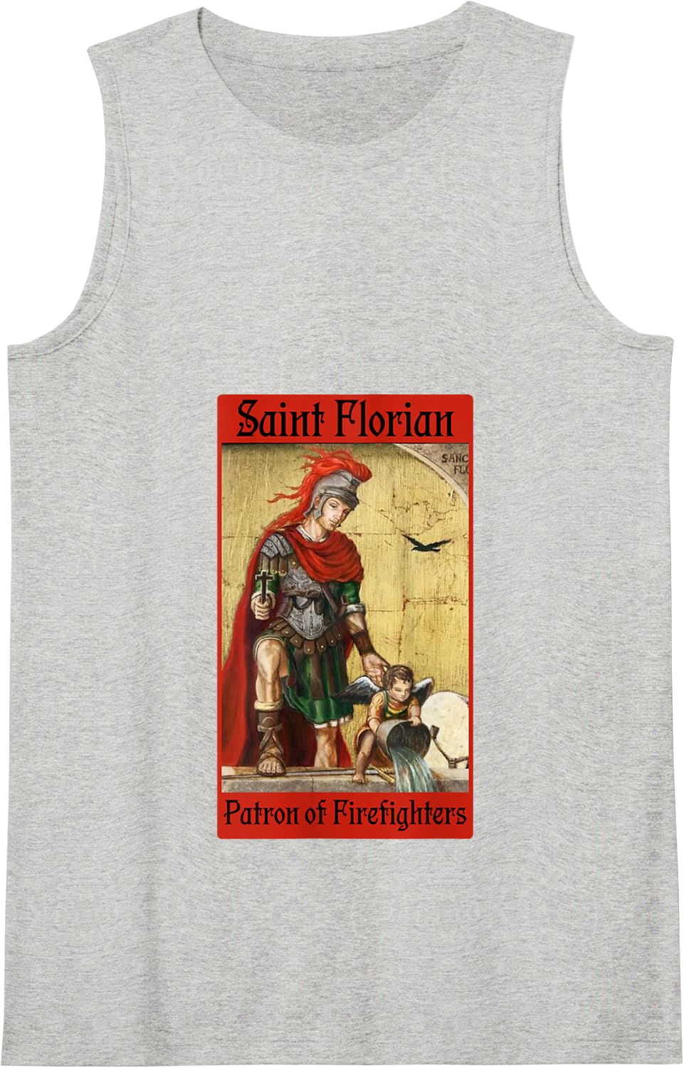 St. Florian Patron Saint of Firefighters Fire Blessing Tee Tank Top - Heather Grey