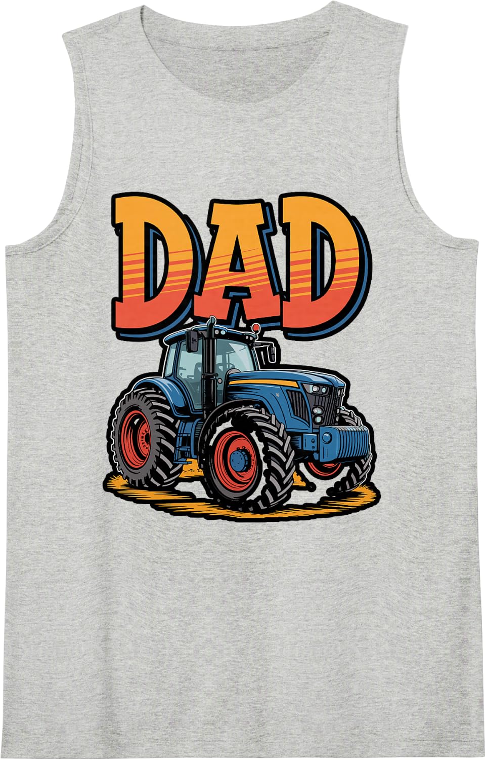 Farmer Dad Tractor Barn Distressed Vintage T-Shirt Sleeveless Tank Top - Heather Grey