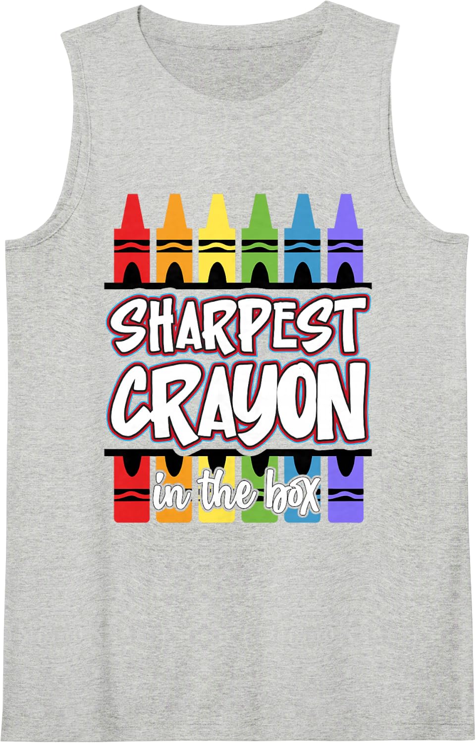 Funny Back to School Classroom Teacher Sharpest in Box Sleeveless Tank Top - Heather Grey
