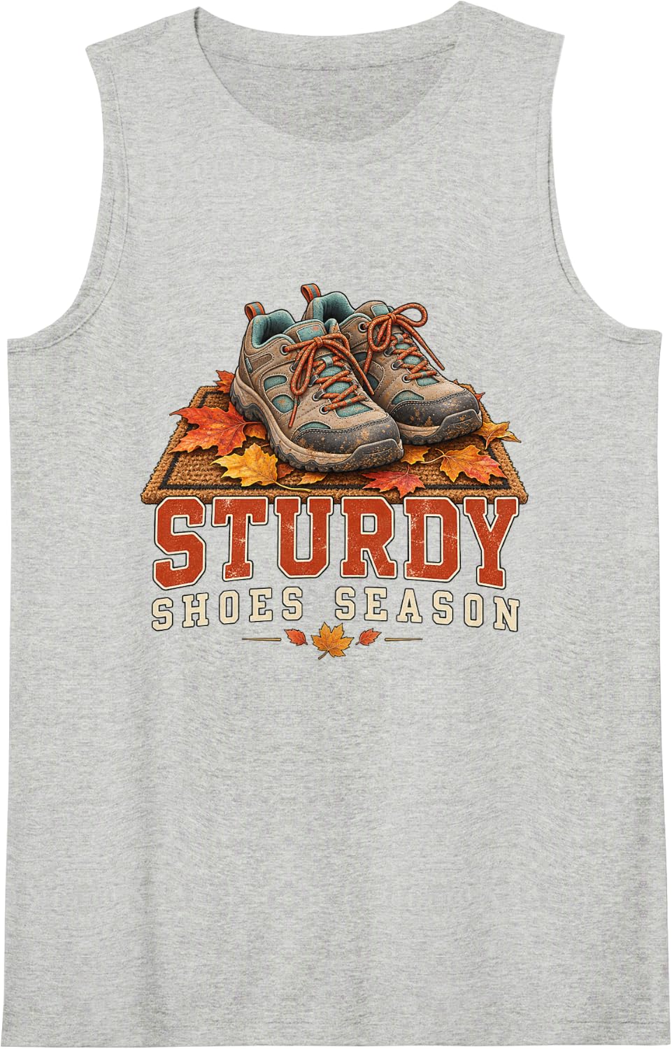 Sturdy Shoes Season Physical Therapy Graphic Sleeveless Tank Top - Heather Grey