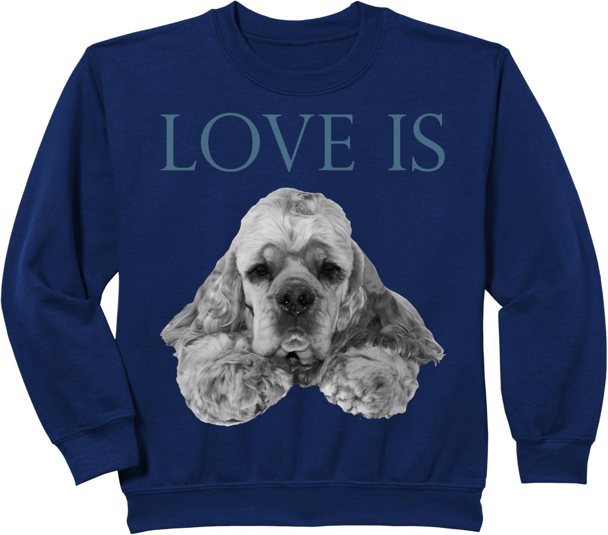 Love Is Cocker Spaniel Sweatshirt - Navy Blue