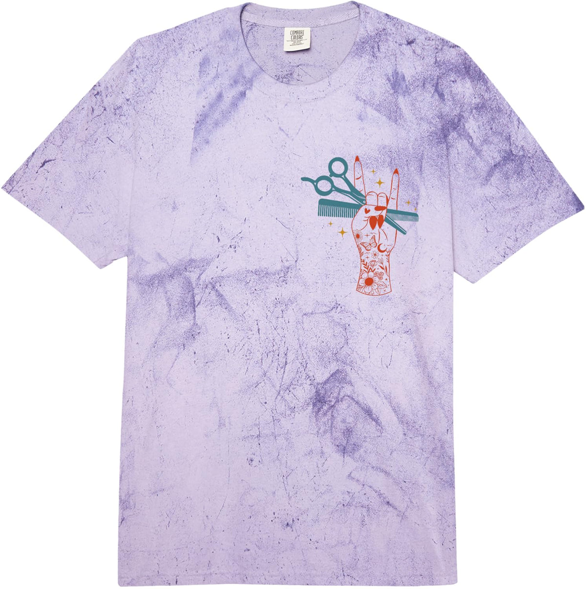 It's A Beautiful Day to Cut Hair Stylist Hairstylist Comfort Colors Adult Heavyweight T-Shirt - Adult Unisex Purple Tie Dye