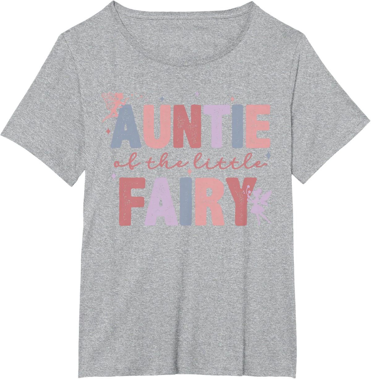 Auntie of The Little Fairy First Birthday Girl Family Party T-Shirt - Heather Grey