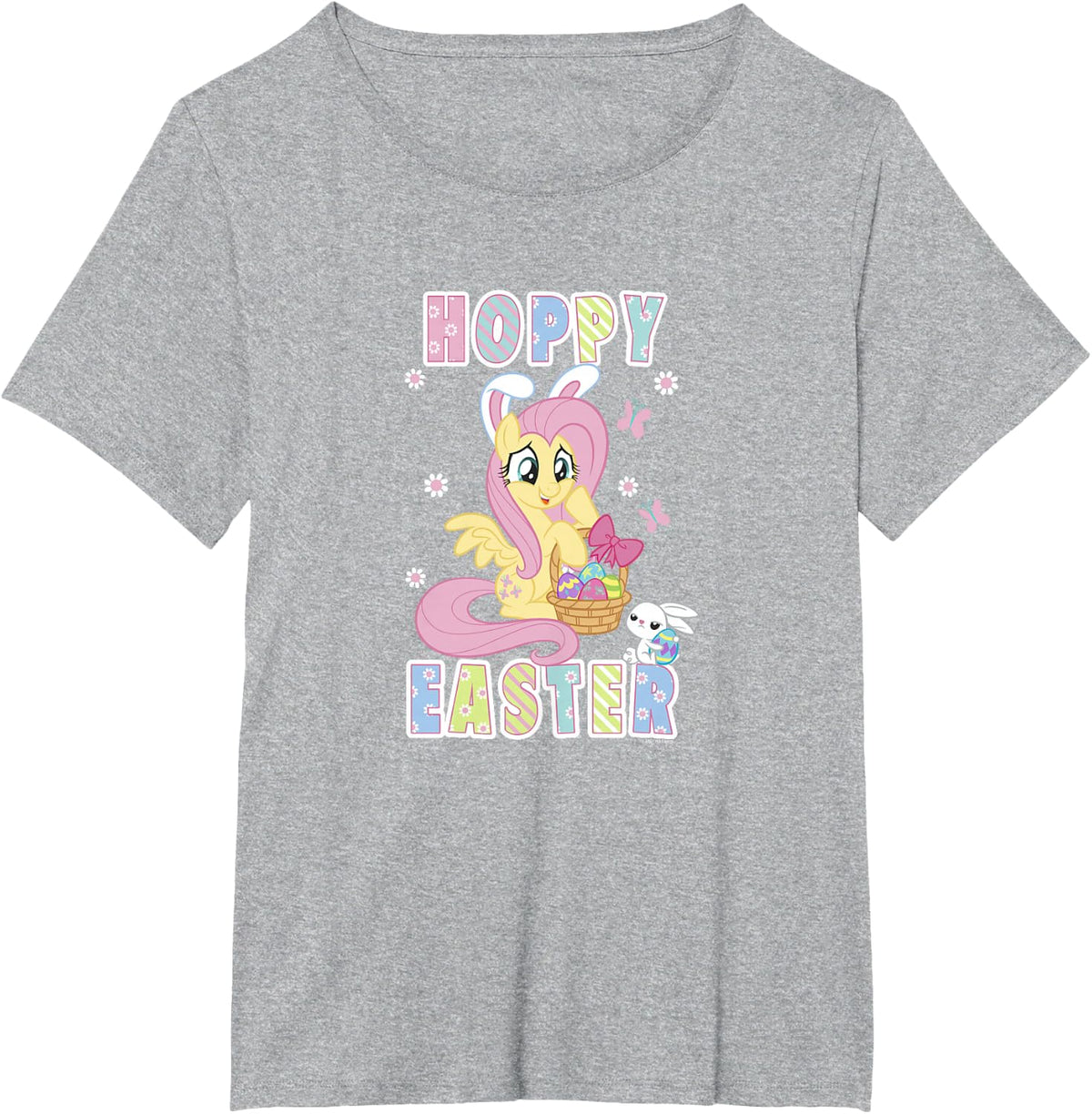 My Little Pony Fluttershy Bunny Ears Hoppy Easter T-Shirt - Heather Grey
