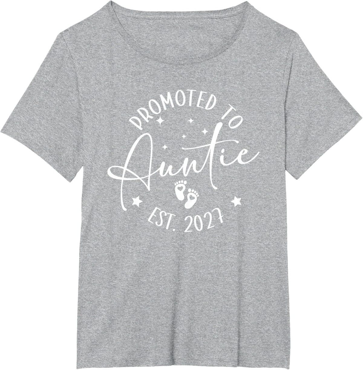Promoted to Auntie Est. 2027 First Time Aunt Baby Reveal T-Shirt - Heather Grey