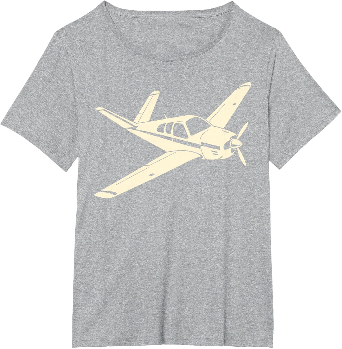 Bonanza Airplane Outline T-Shirt - Heather Grey