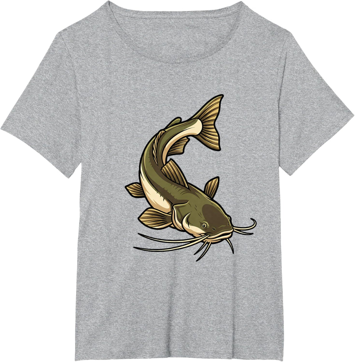 Catfish Fishing Bass Angler Catfish Design Camo Patri T-Shirt - Heather Grey