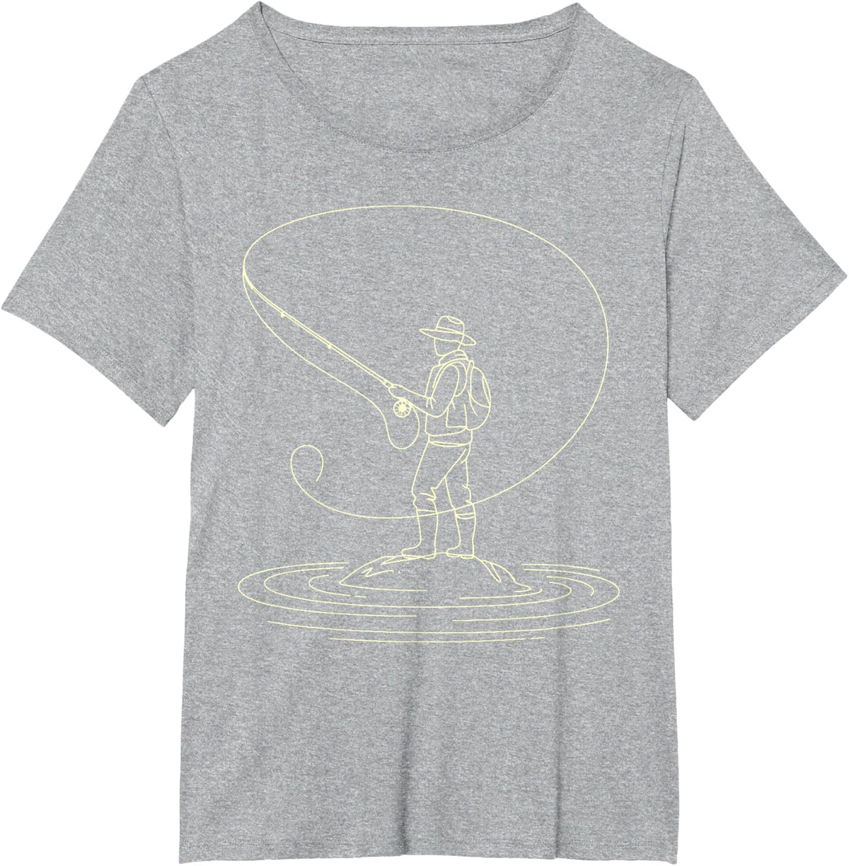 Fly Fishing Art for Men Women Trout Fisherman Fly Fishing T-Shirt - Heather Grey
