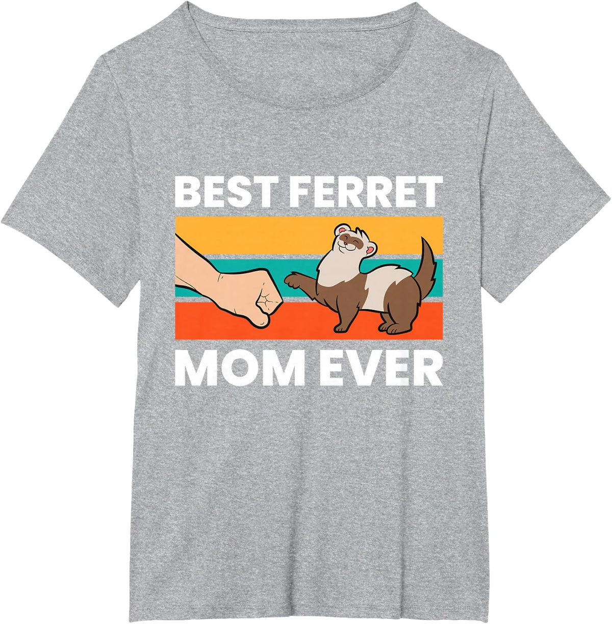 Best Ferret Mom Ever Funny Ferret T-Shirt - Heather Grey