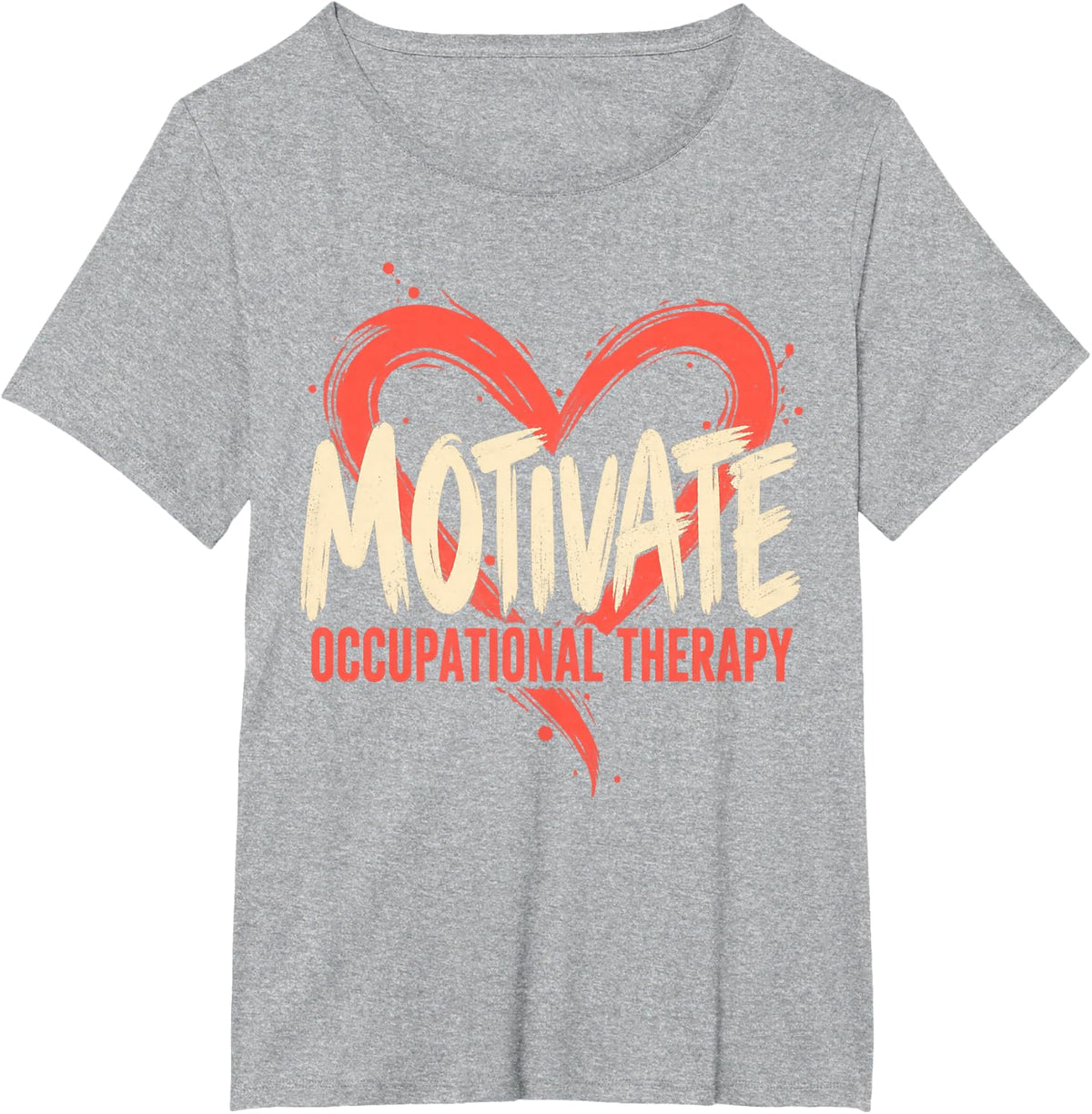 Motivate Occupational Therapy Heart T-Shirt - Heather Grey