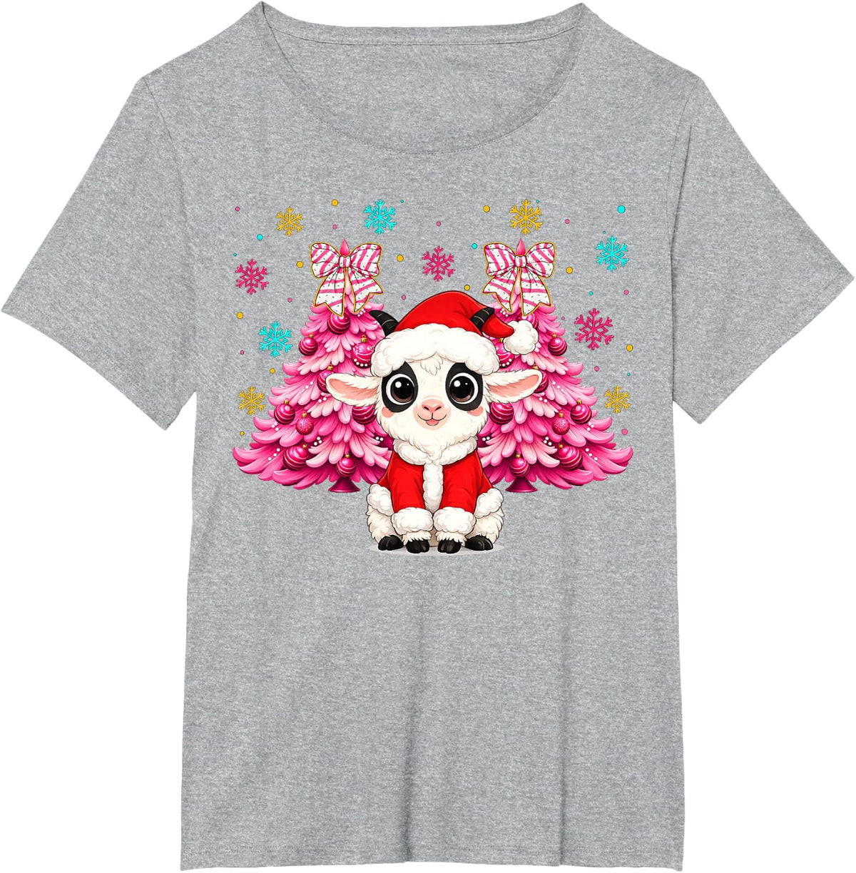 Matching Christmas Goat Lovers Kids Boys Girls Xmas Party T-Shirt - Heather Grey